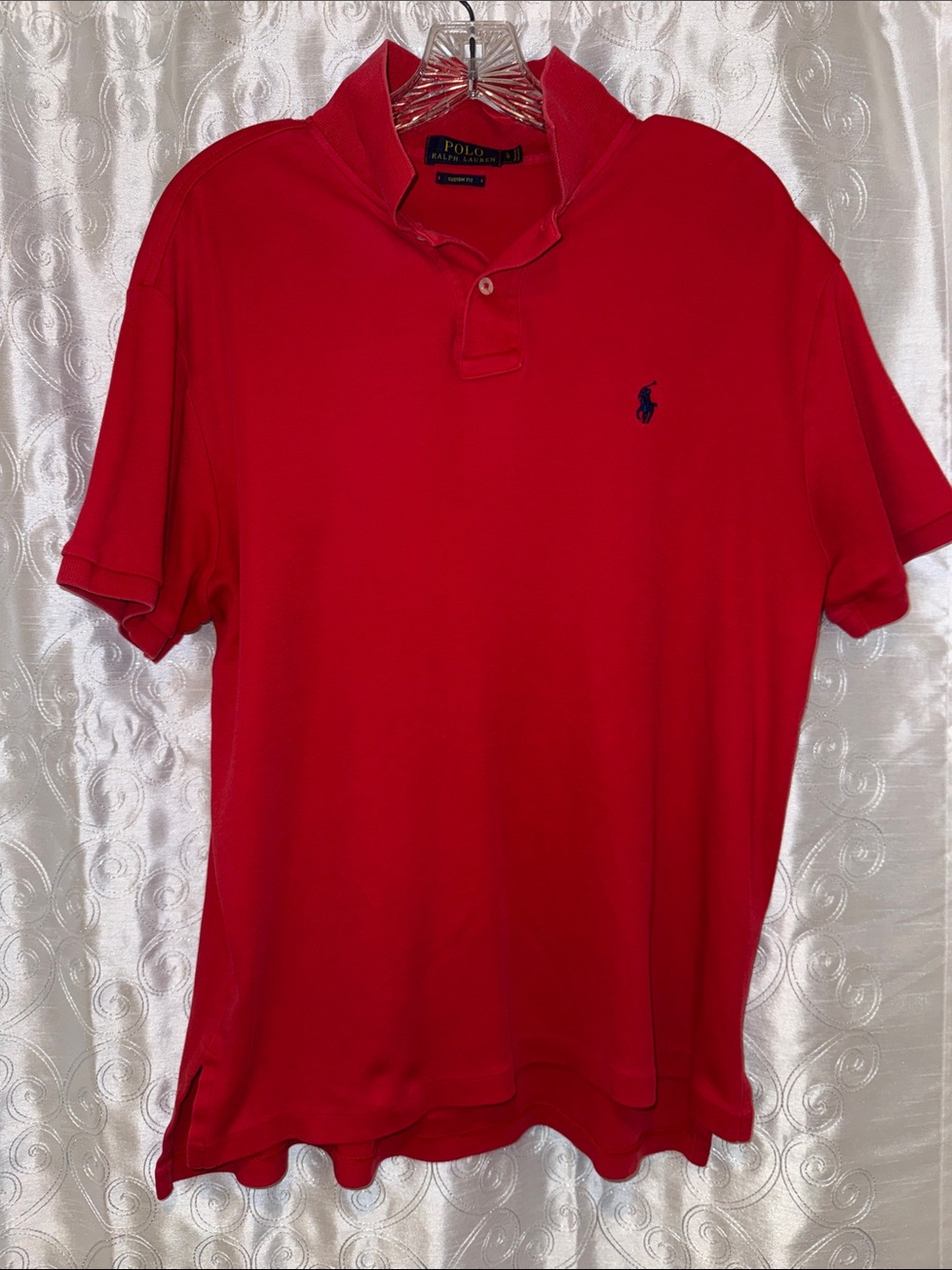 Polo by Ralph Lauren Red Polo with Navy Pony Women’s Size Large 🔥 G13